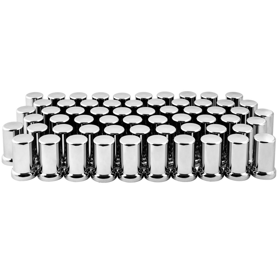 Chrome Plastic Lug Nut Cover w/ Flange - Thread-On (60 Pack)