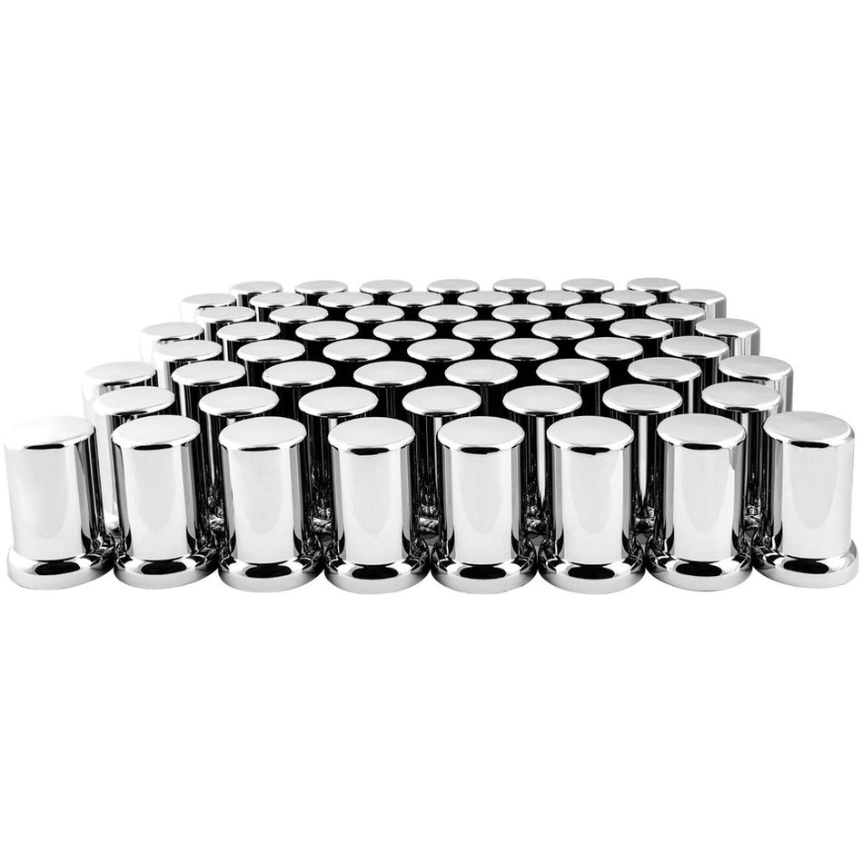 Chrome Plastic Lug Nut Cover w/ Flange - Push-On (60 Pack)