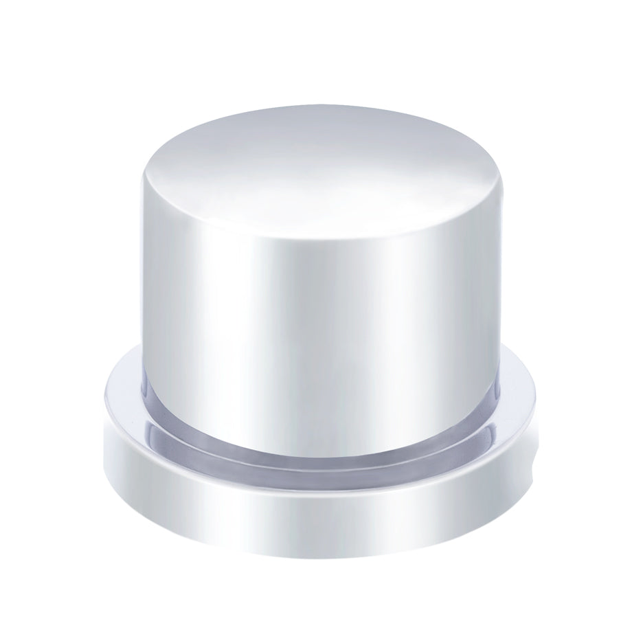 9/16" X 11/16" Chrome Plastic Flat Top Nut Covers - Push-On (10-Pack)