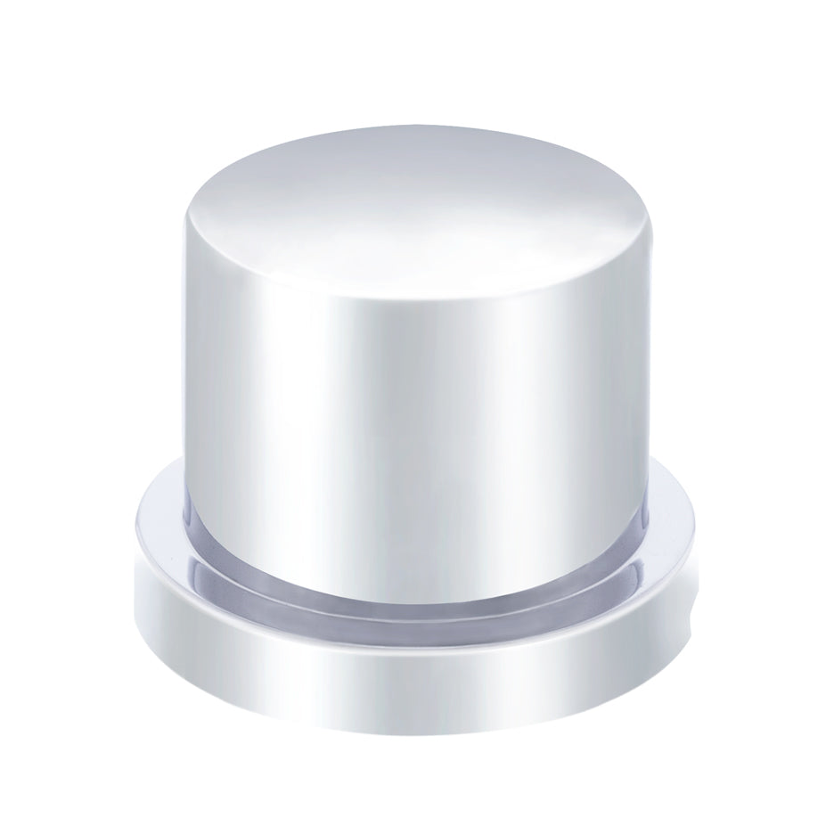 11/16" X 15/16" Chrome Plastic Flat Top Nut Cover - Push-On (10-pack)