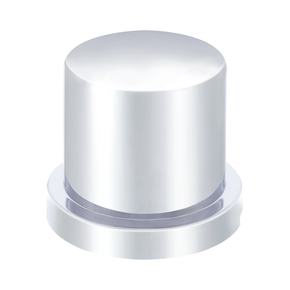 1-1/8" X 1-1/2" Chrome Plastic Flat Top Nut Cover - Push-On