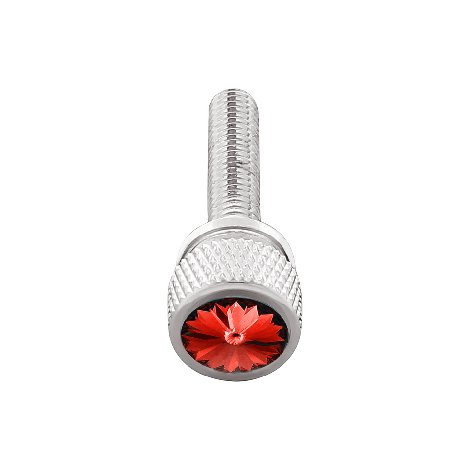 Chrome Dash Screw With Red Crystal - 12 Pack (Kenworth)