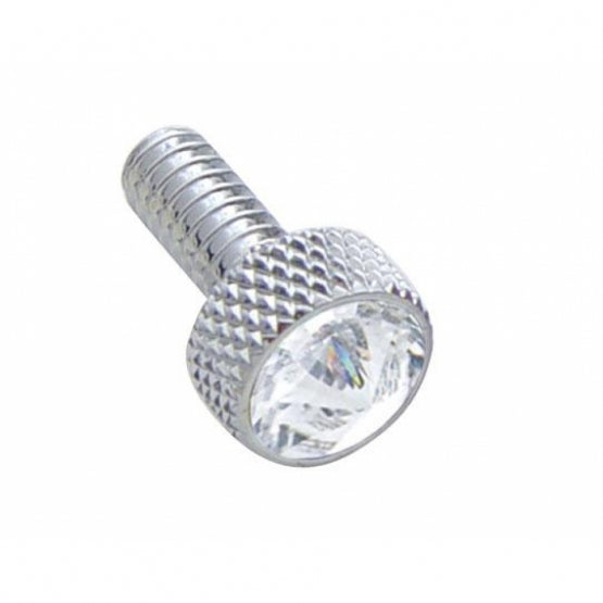 Small Chrome Dash Screw With Clear Crystal (Peterbilt)