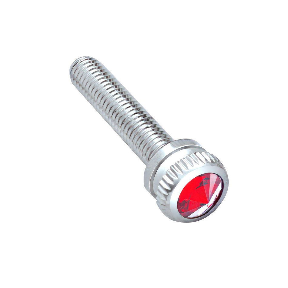 Chrome Dash Screw With Red Crystal - 6 Pack (Kenworth)