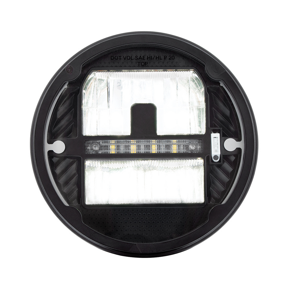 Heated 7" LED Headlight With White Position Light