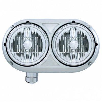 Driver Side SS Double Round Headlight Assembly