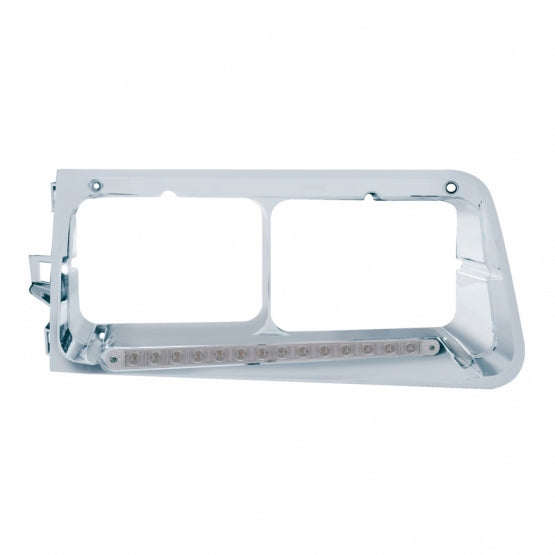 Headlight Bezel For 1989-2009 Freightliner FLD - Passenger - Amber LED/Clear Lens