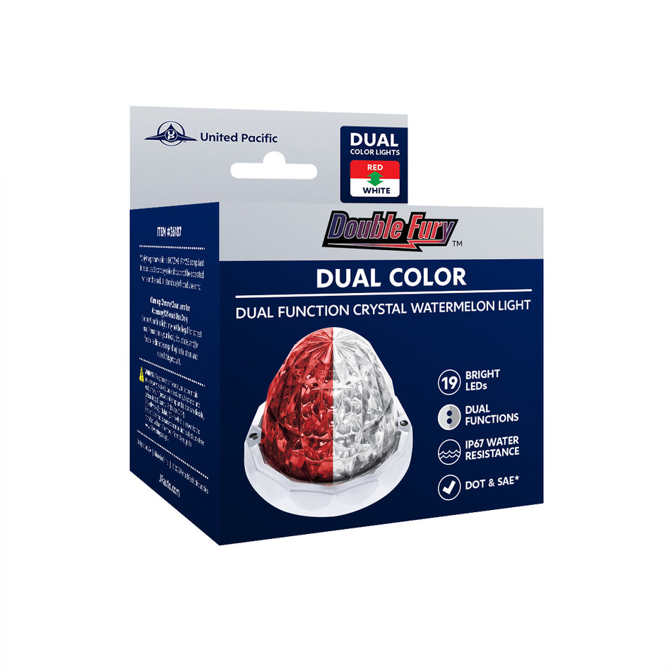 Double Fury Dual Function Crystal Watermelon Light -Red & White LED/Clear Lens
