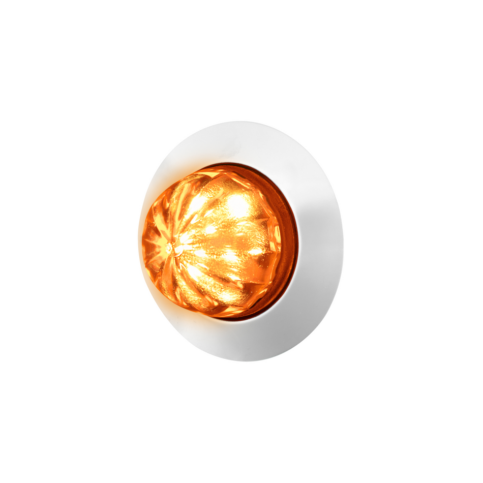 1-1/4" Watermelon Light With Stainless Steel Bezel-  Amber LED/Amber Lens