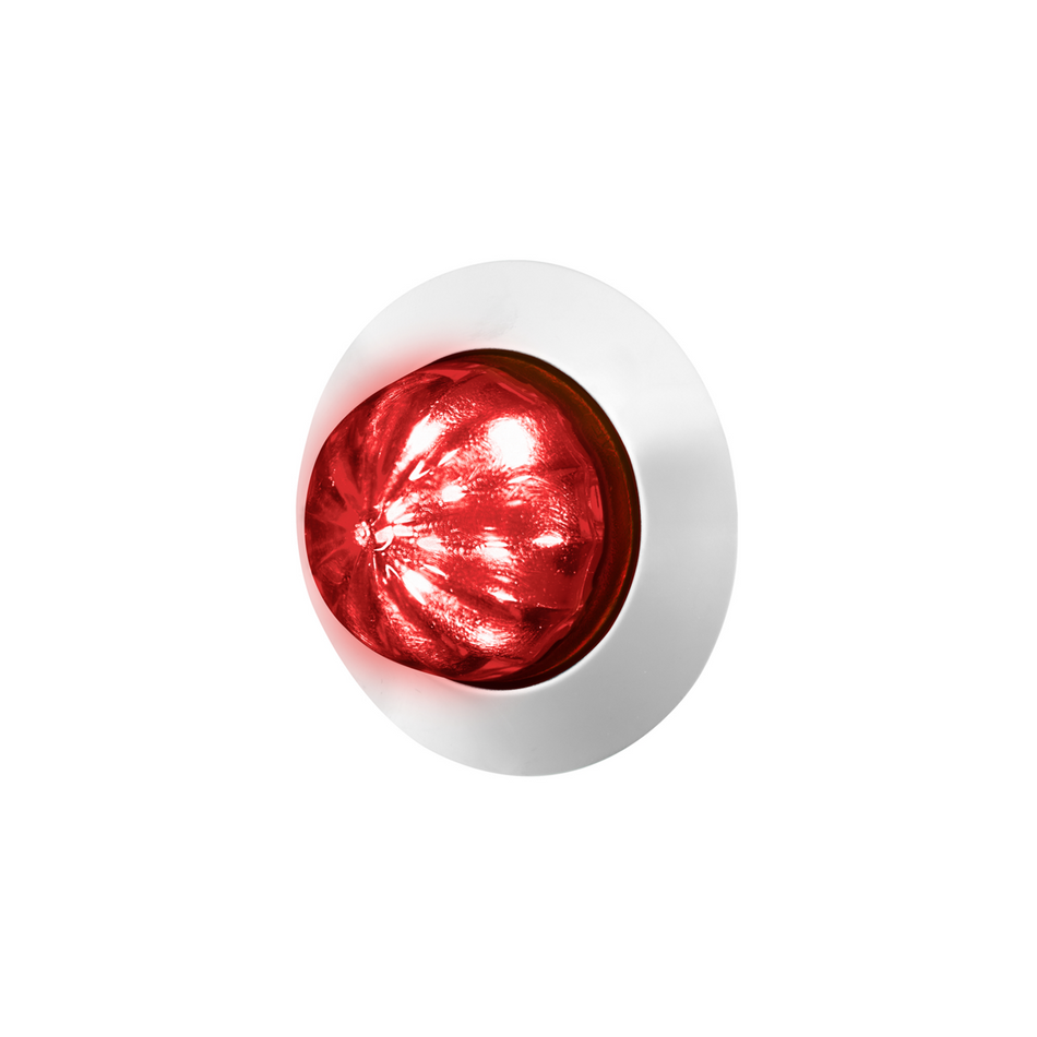 1-1/4" Watermelon Light With Stainless Steel Bezel- Red LED/Red Lens