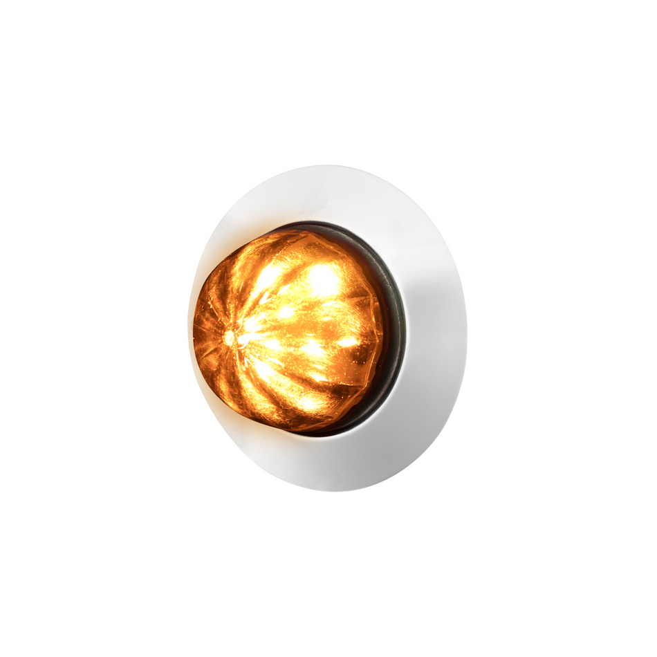 1-1/4" Watermelon Light With Stainless Steel Bezel- Amber LED/Clear Lens