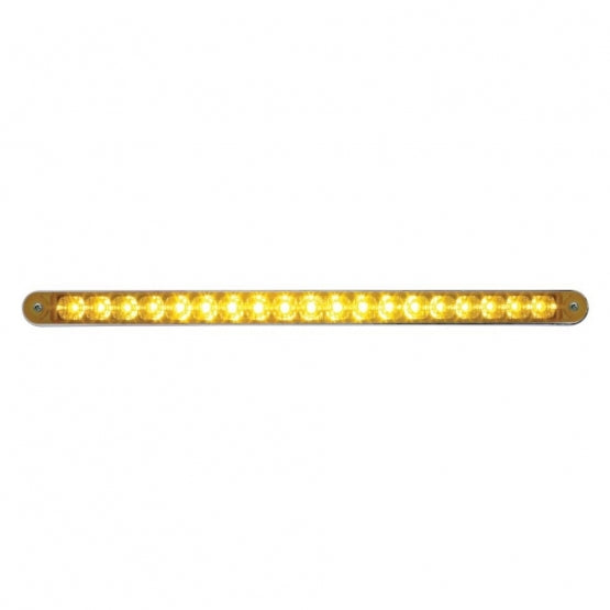 12" Reflector Turn Signal Light Bar With Bezel - Amber LED/Amber Lens