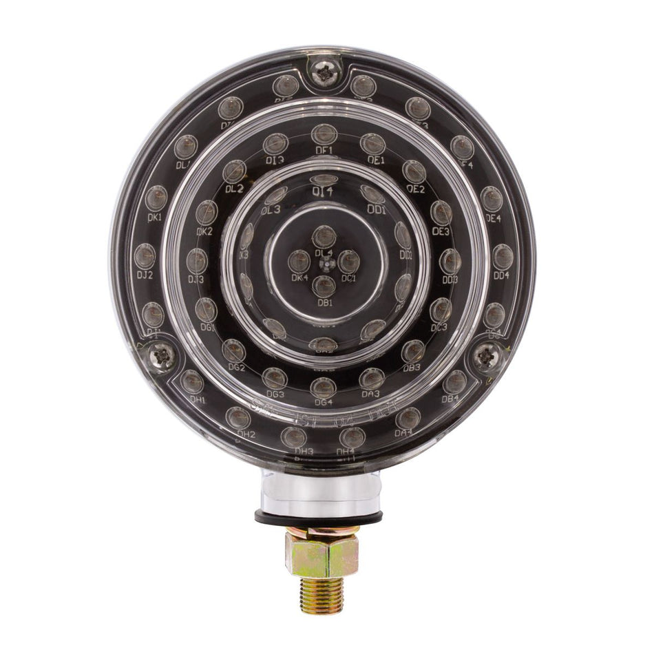 88 LED Single Stud Double Face Turn Signal Light - Amber & Red Clear Lens
