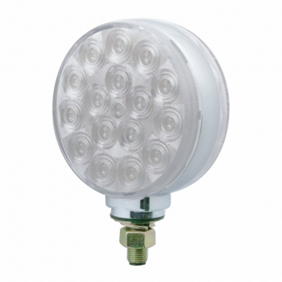 Single Stud Reflector Double Face Turn Signal Light - Amber & Red LED/Clear Lens