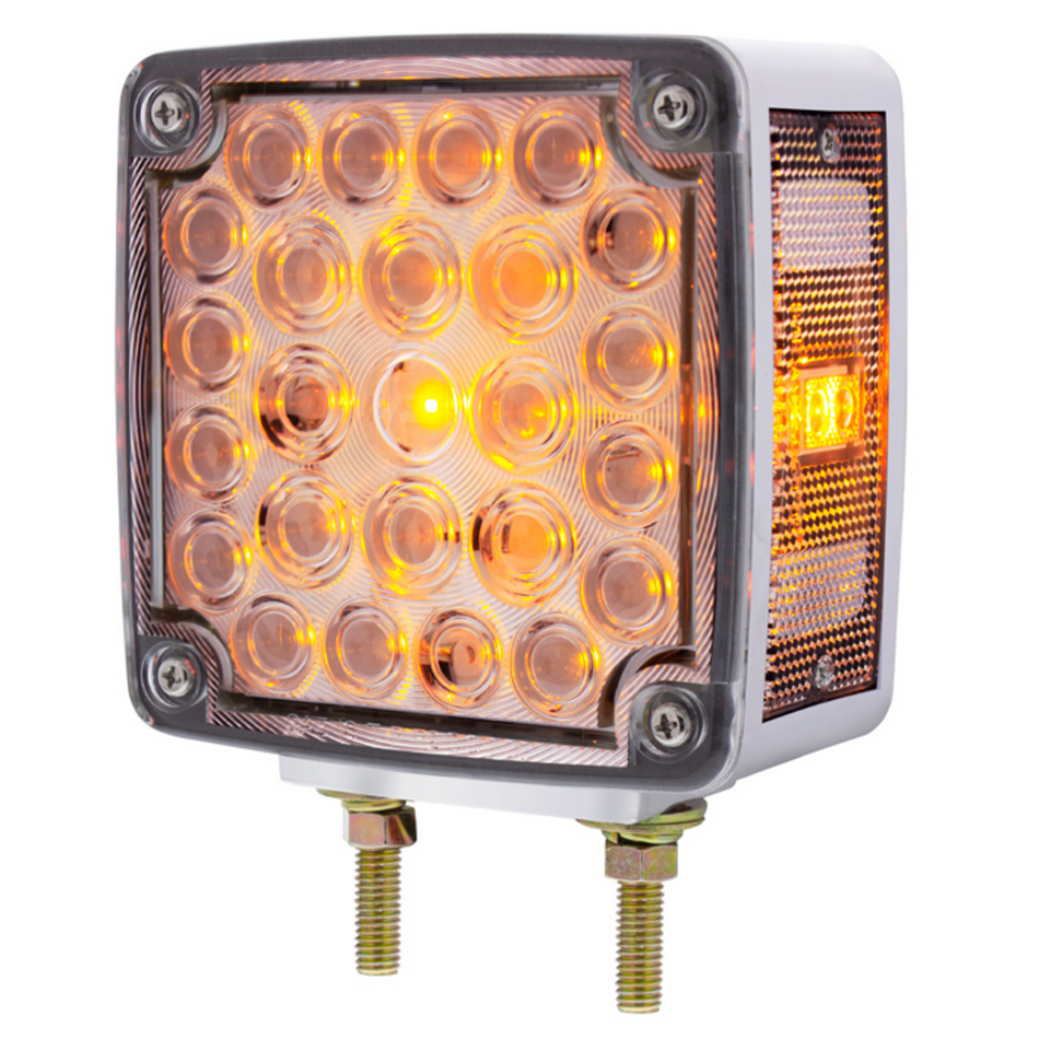 Double Stud Double Face Turn Signal Light (Driver) - Amber & Red LED/Clear Lens