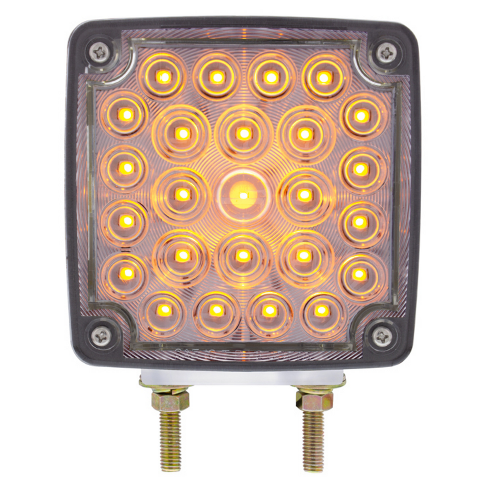 Double Stud Double Face Turn Signal Light (Passenger) - Amber & Red LED/Clear Lens