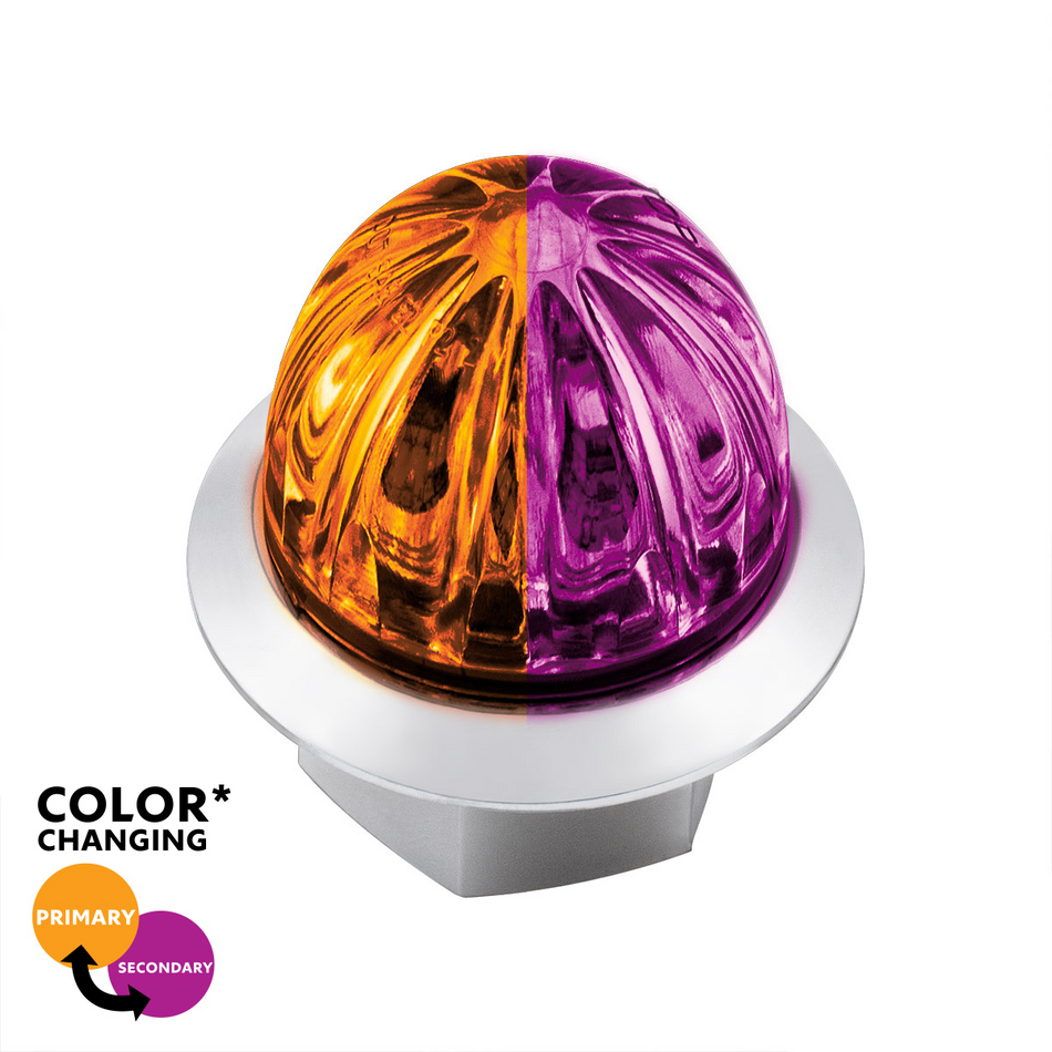 Double Fury 1-1/8" Watermelon Clearance/Marker Light- Amber & Purple LED/ Clear Lens