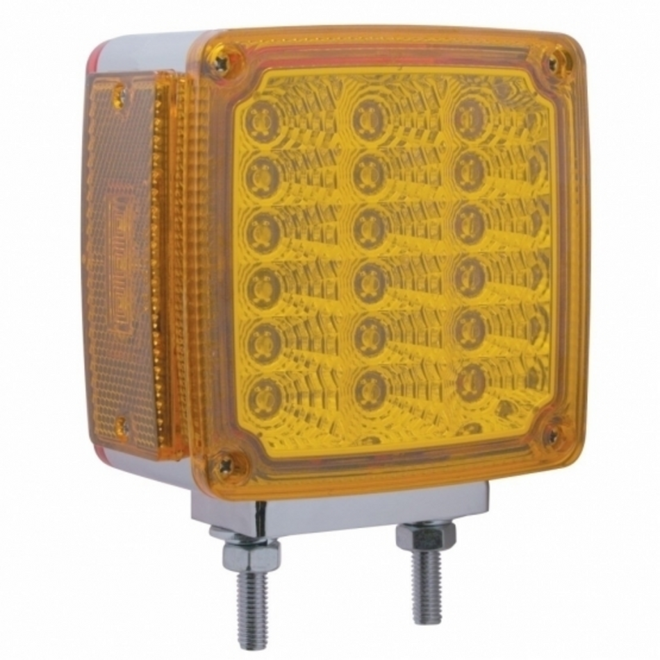 Reflector Double Face Turn Signal Light (Passenger) - Amber & Red LED/Amber & Red Lens