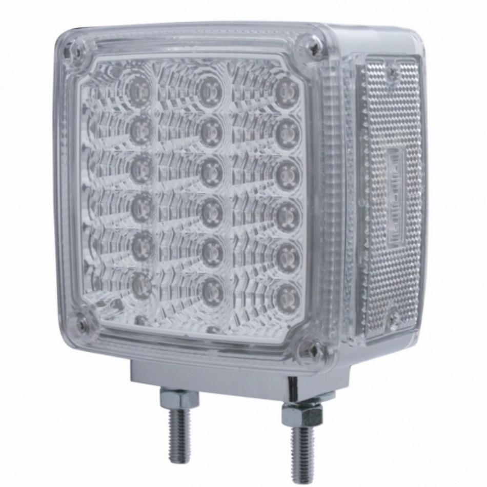 Reflector Double Face Turn Signal Light (Driver) - Amber & Red LED/Clear Lens