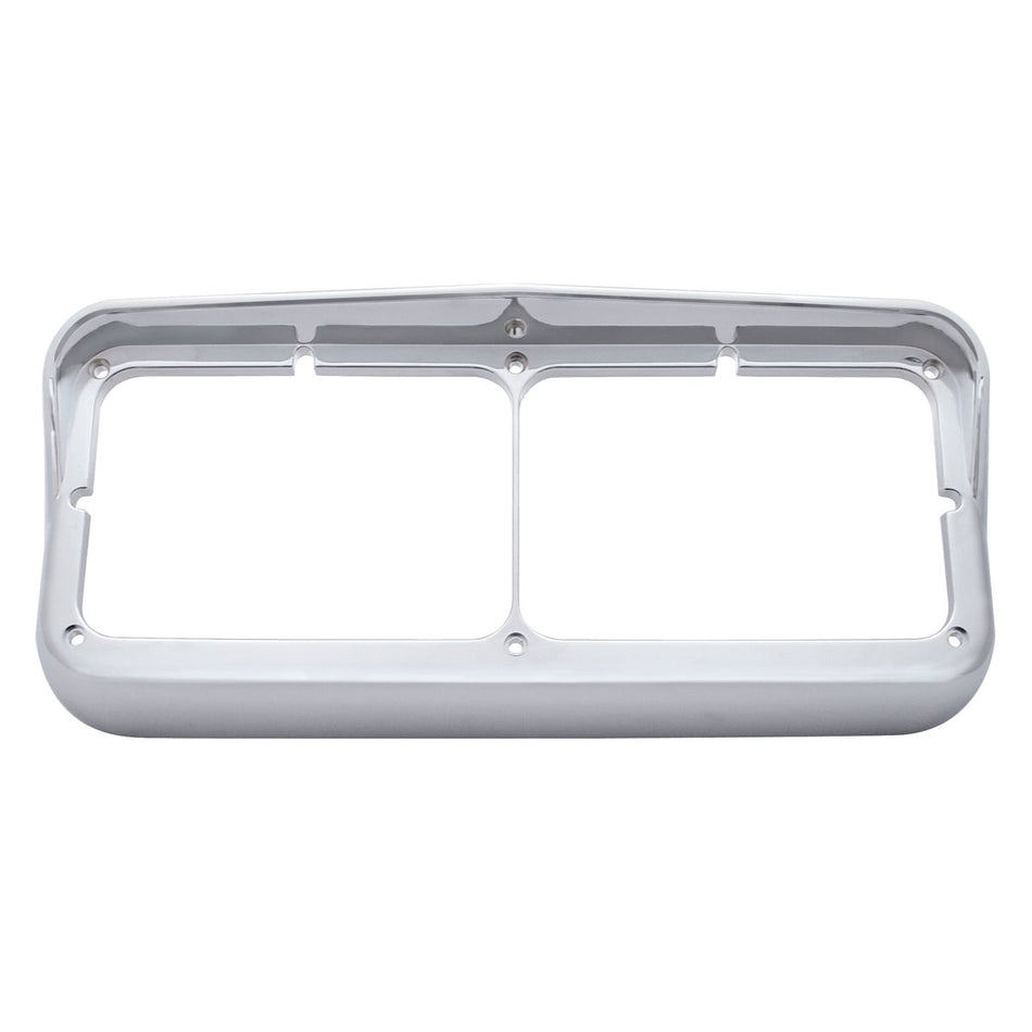 Chrome Plastic 4" X 6" Headlight Bezel With Visor