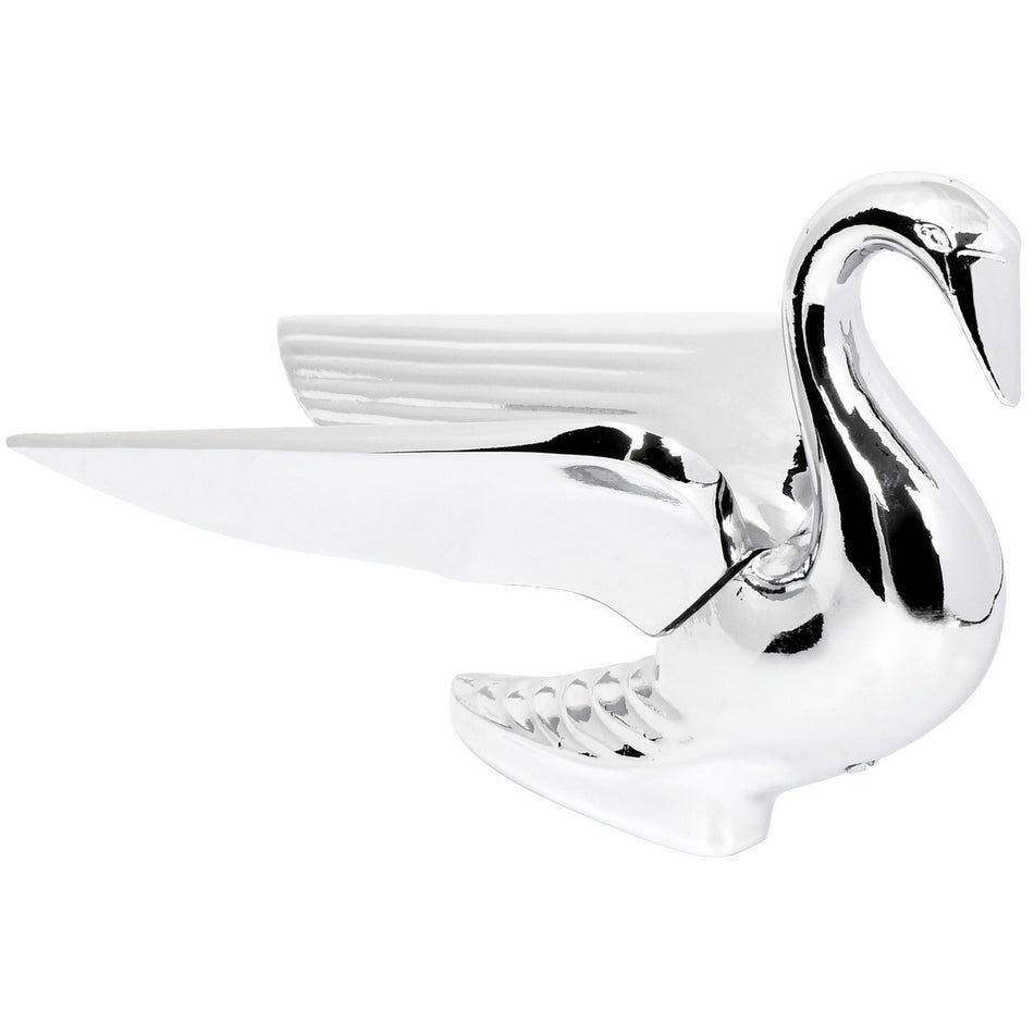Chrome Swan with Bolt-On Wonderwings Hood Ornament