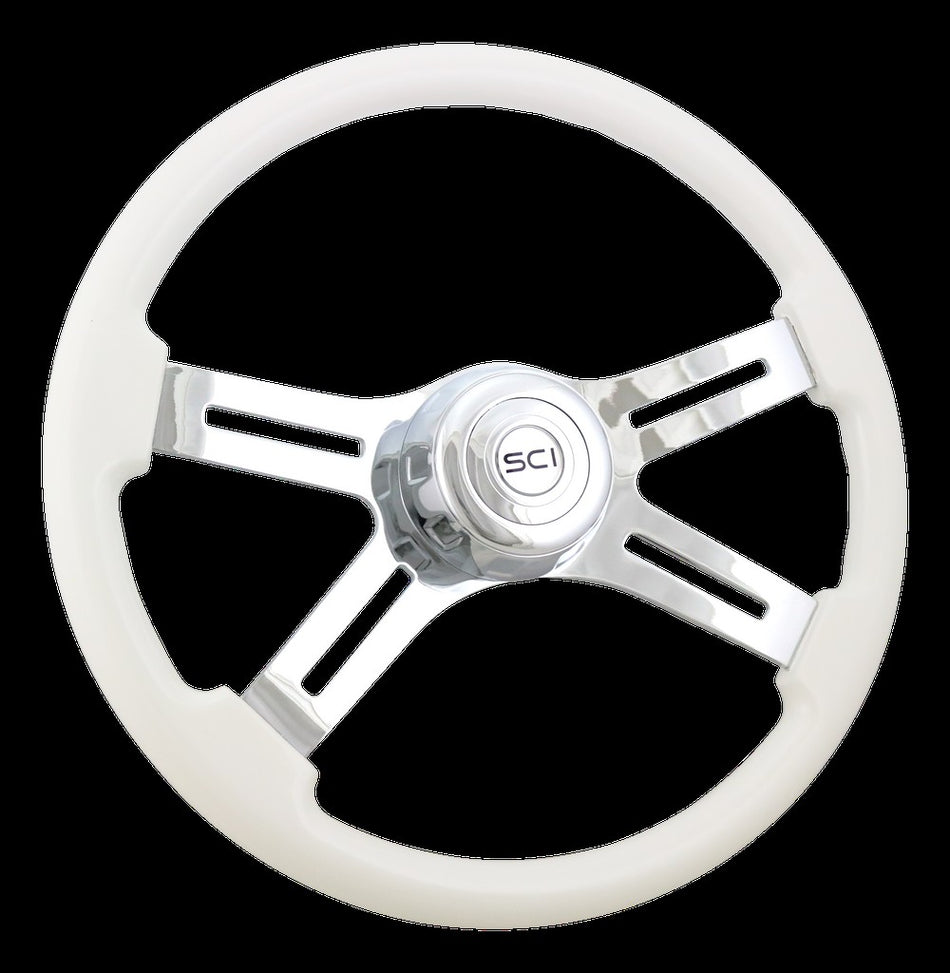 SCI Classic White 18" Steering Wheel