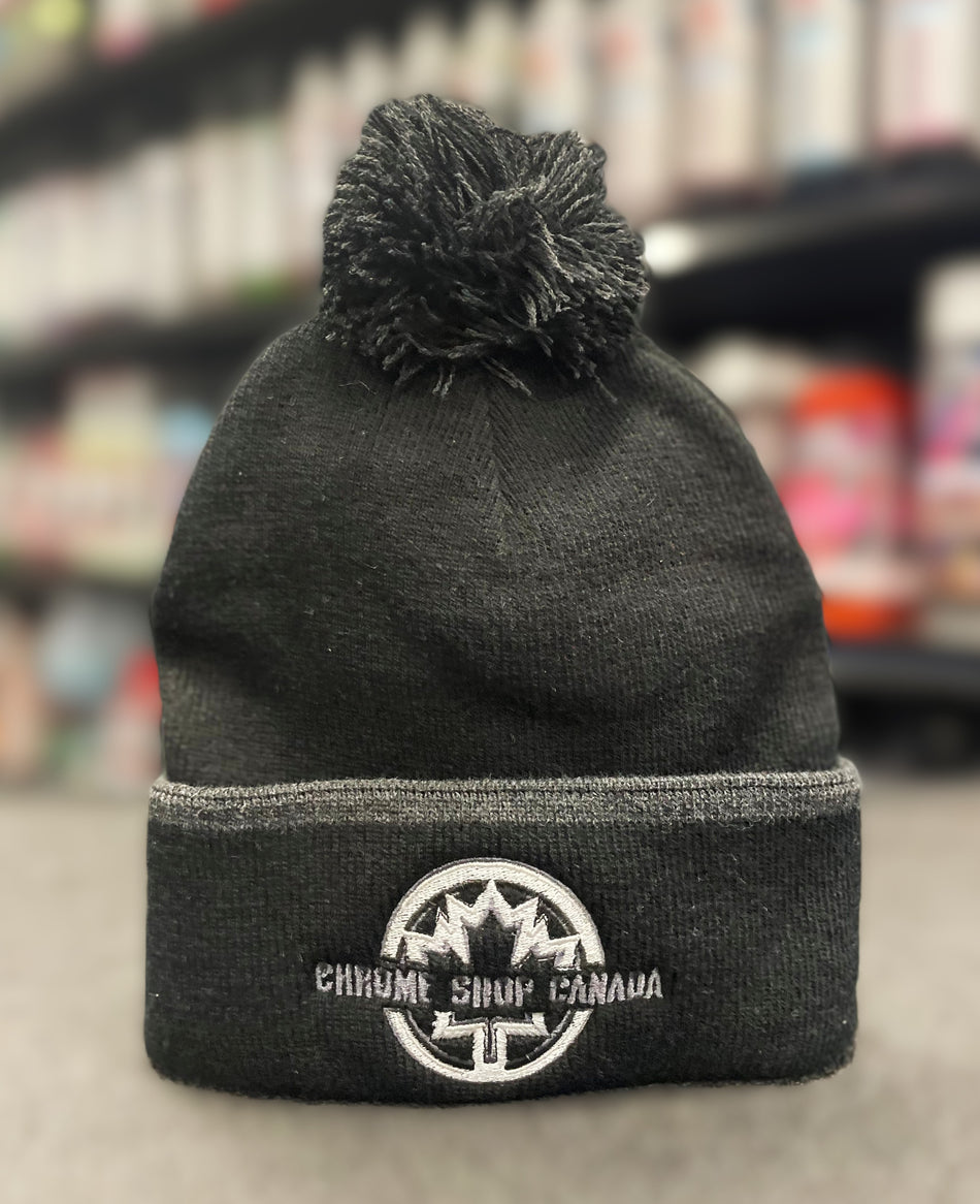 Chrome Shop Canada Black / Grey Pom-Pom Beanie