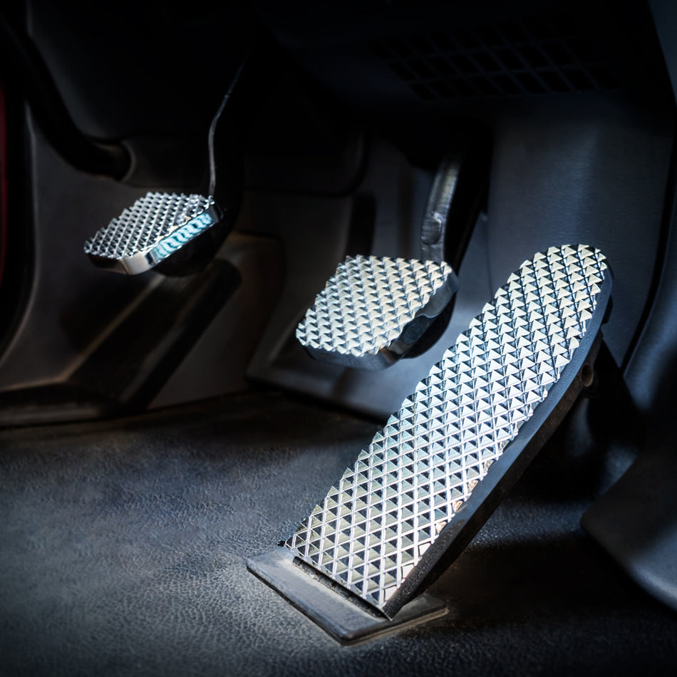 Chrome Billet Aluminum Diamond Pedal Set