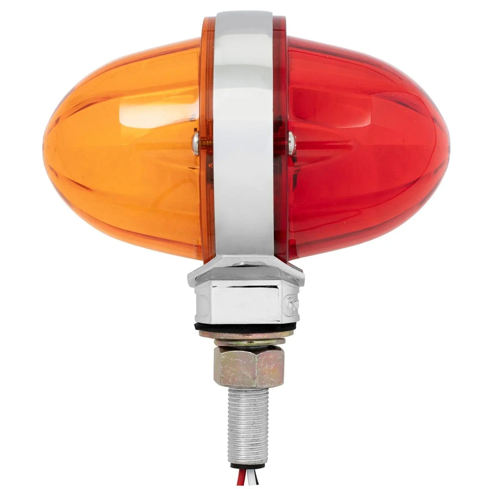 Amber / Red Double Face Classic WM Pedestal Light – Chrome