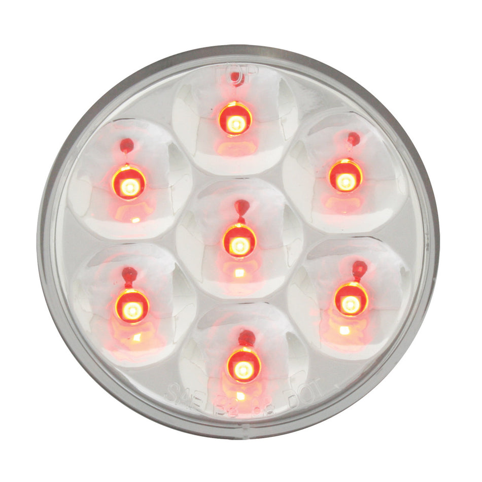 2" Round Low Profile Pearl Red LED Light