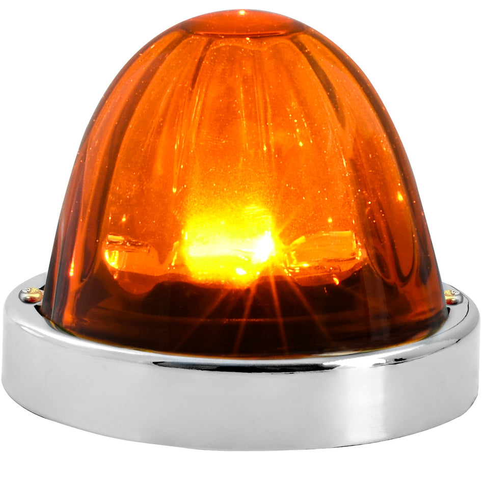 Dark Amber Super Star Glass Watermelon LED Light