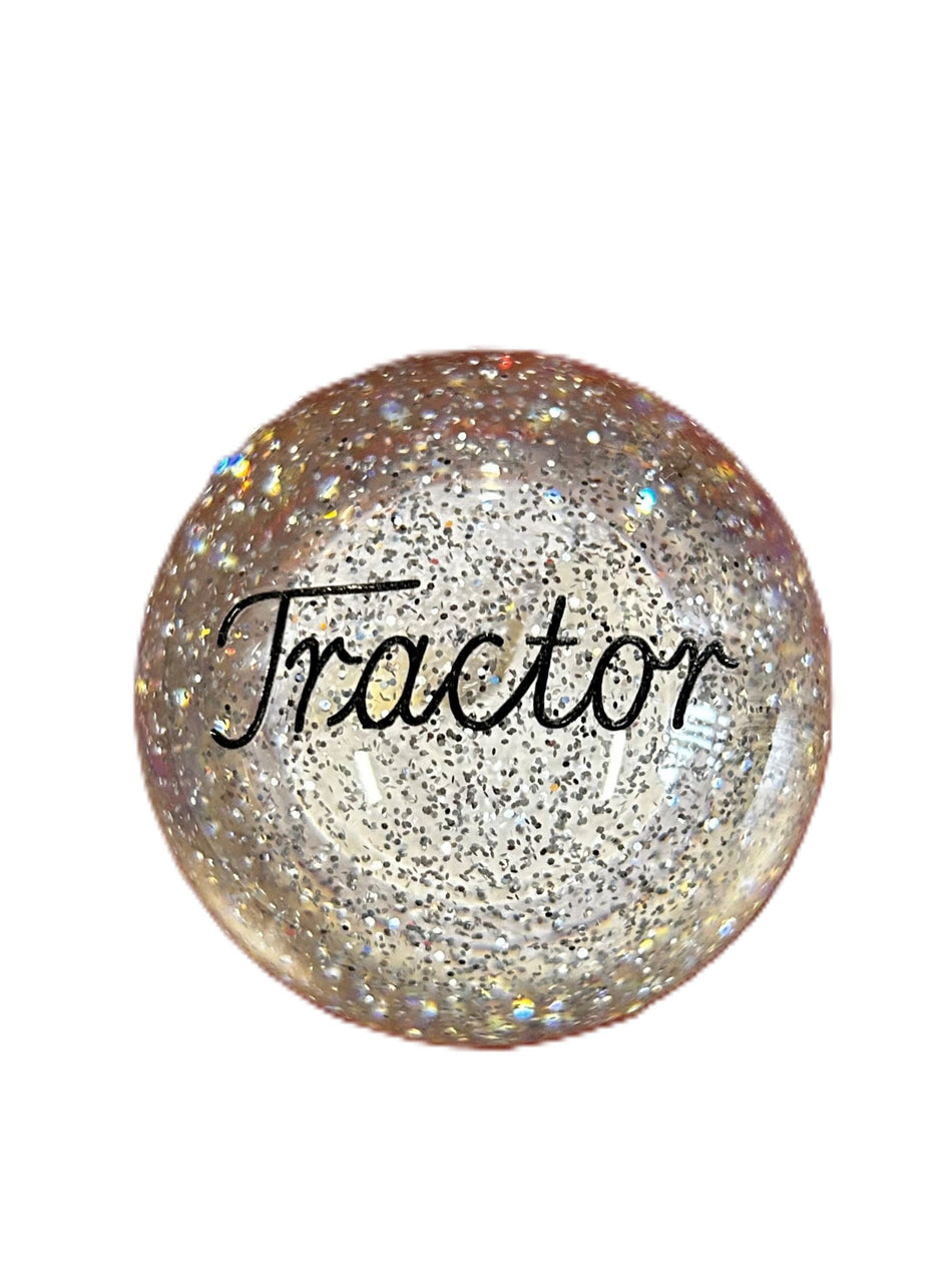 Clear Glitter Tractor Brake Knob