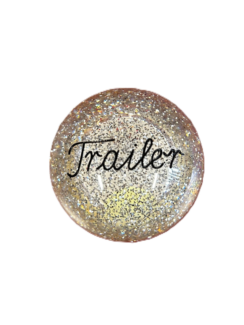 Clear Glitter Trailer Brake Knob