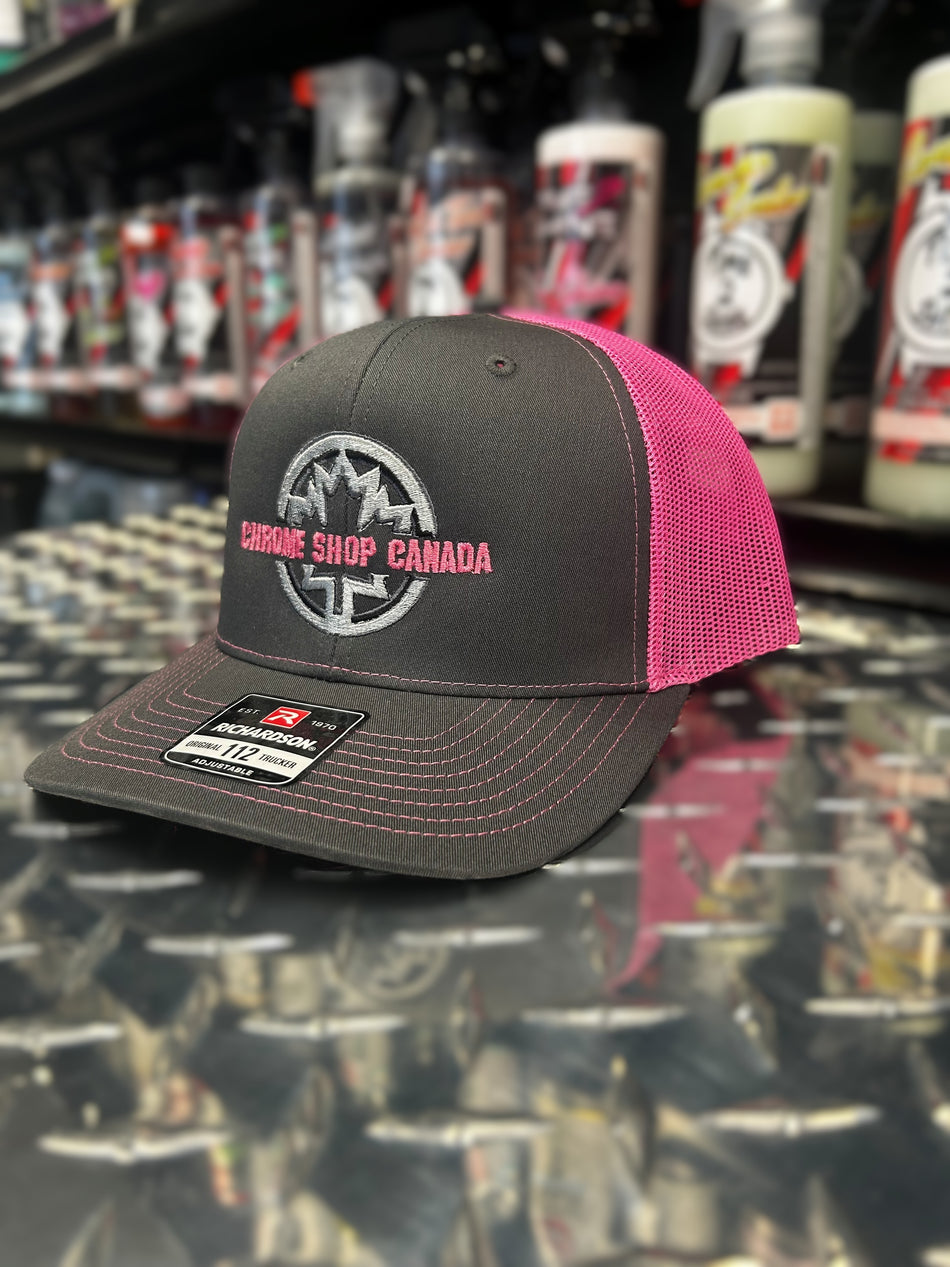 Trucker Snapback - Charcoal / Neon Pink