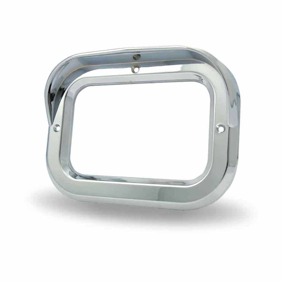 Screw On Square Bezel with Visor – Chrome Plastic