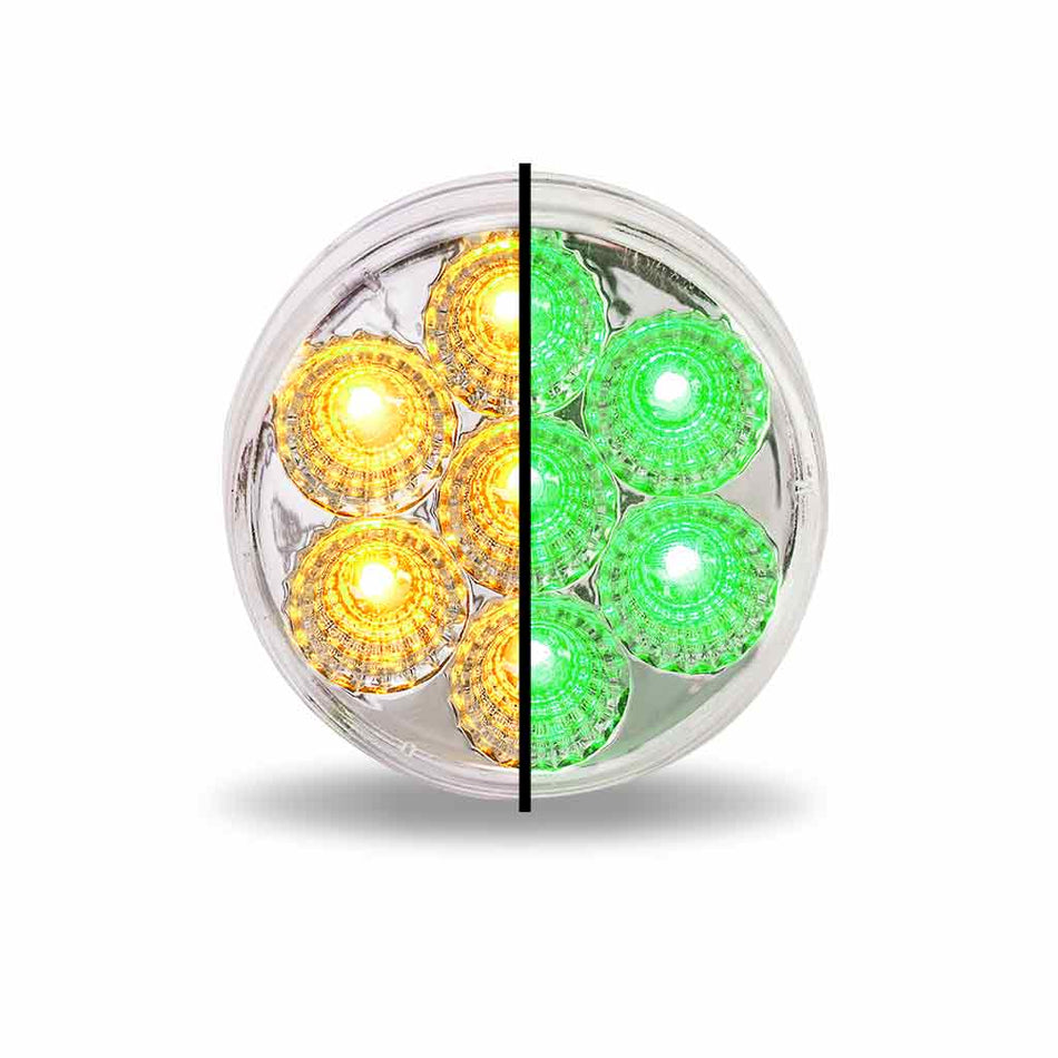 2" Round Dual Rev Amber / Green LED Light