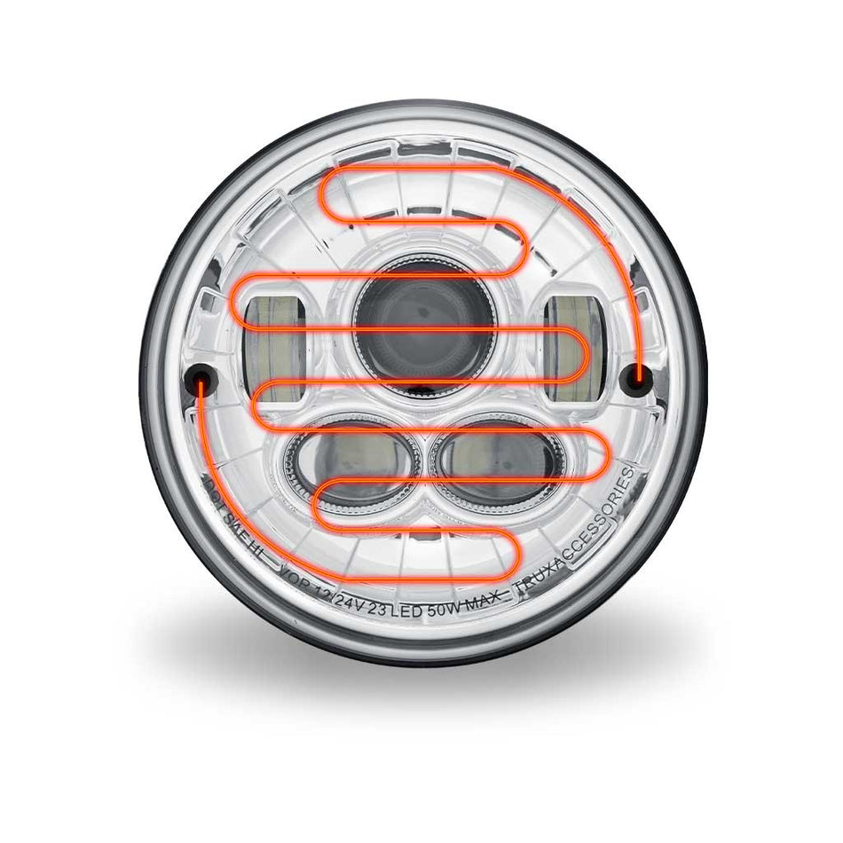 7″ Heated LED Projector Headlight