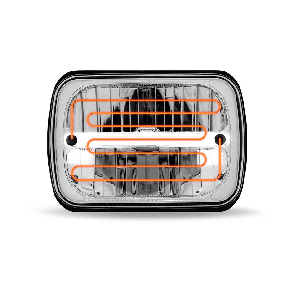 5″ x 7″ Heated LED Reflector Headlight with Glow Position LED Accent