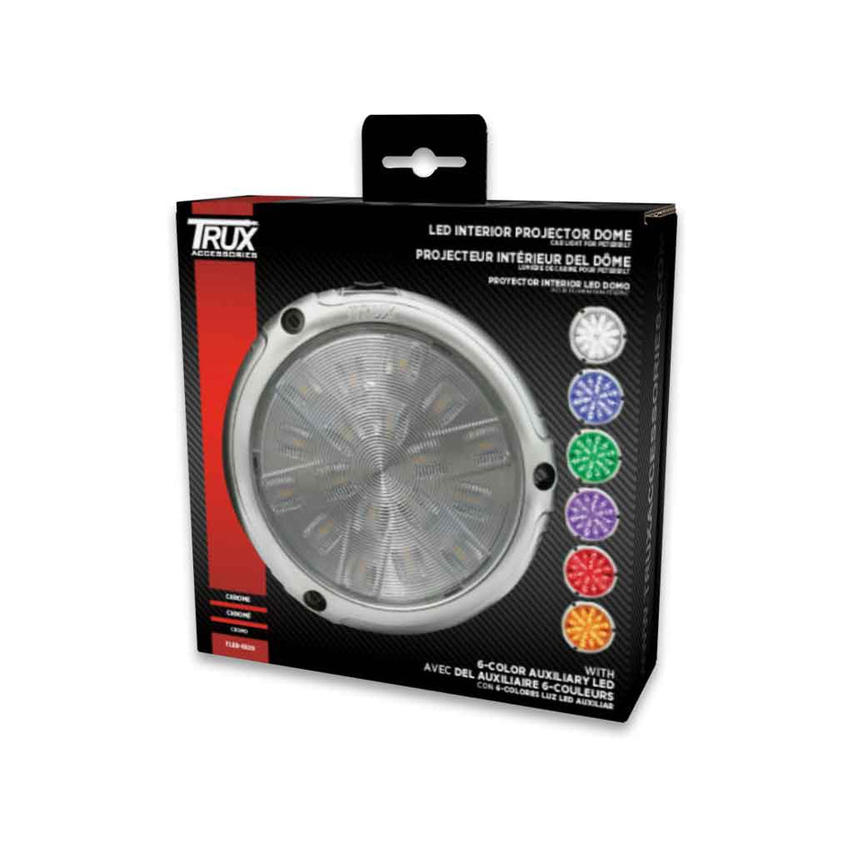 LED Interior Projector Dome 7-Color Cab Light for Peterbilt – Chrome