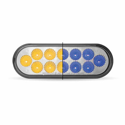 Oval Amber - Blue LED Light