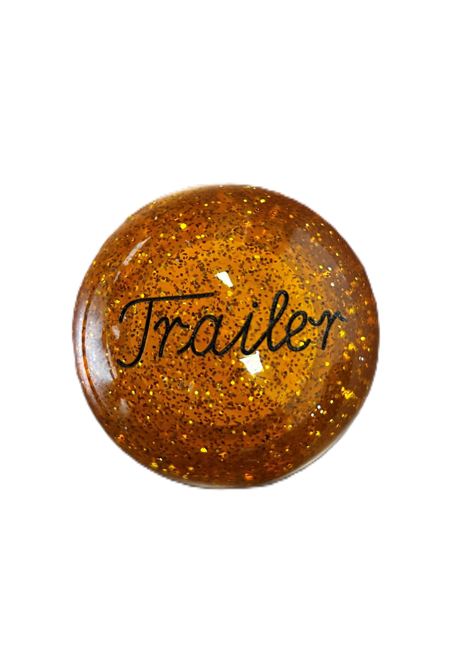 Amber Glitter Trailer Brake Knob