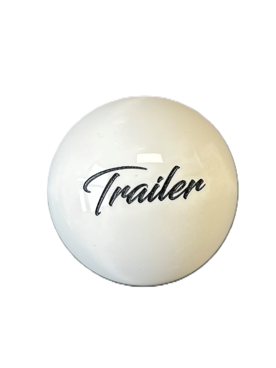 Solid White Trailer Brake Knob