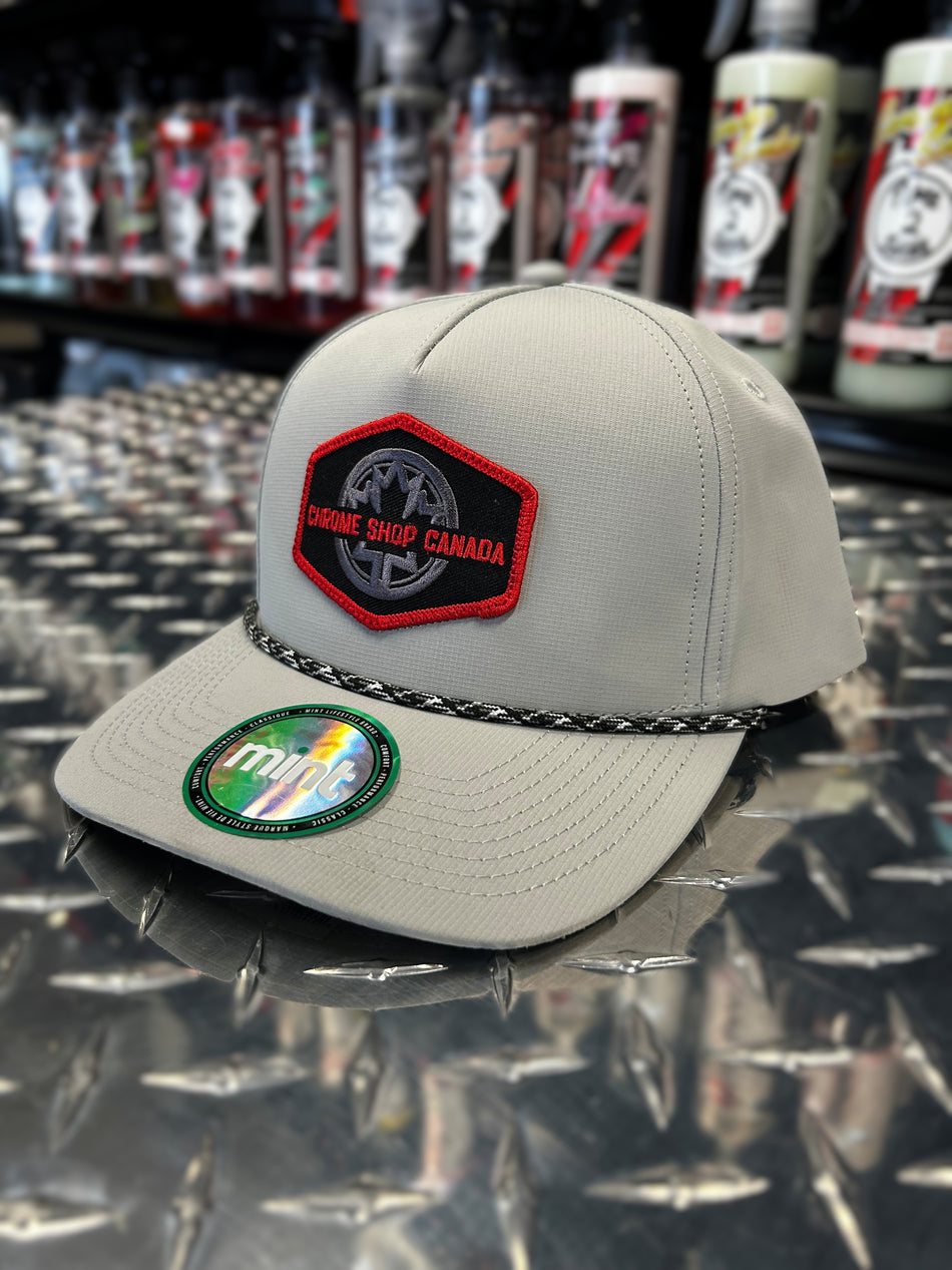 Performance Rope Patch Hat - Grey With Black & White Rope