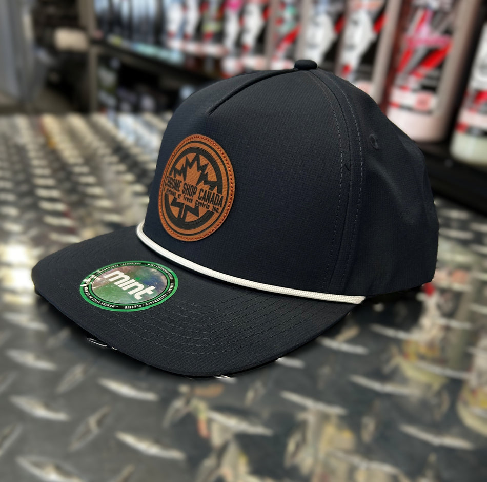 Performance Leather Patch Rope Hat - Navy Blue