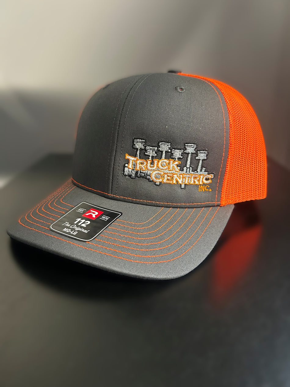 Trucker Snapback - Charcoal / Neon Orange