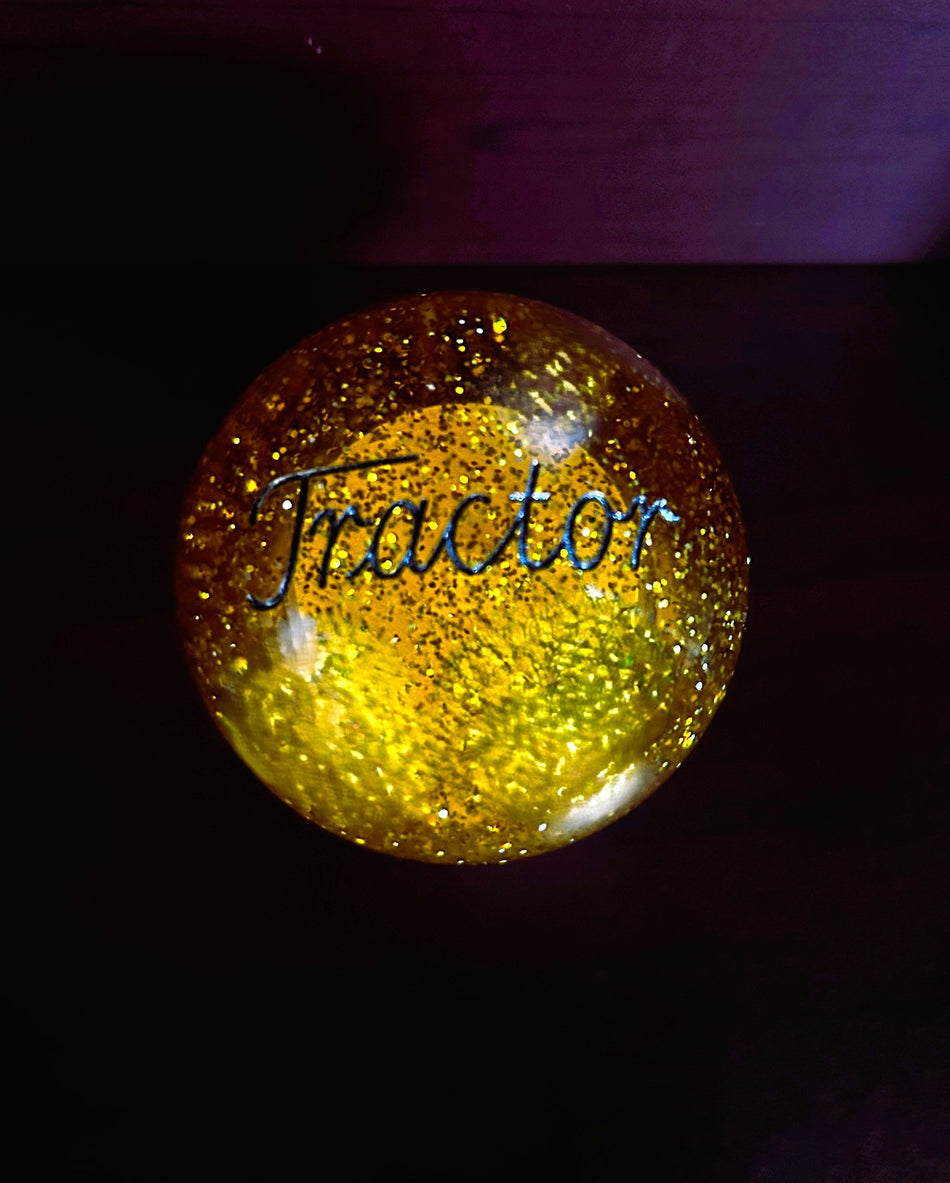 Amber Glitter Tractor Brake Knob