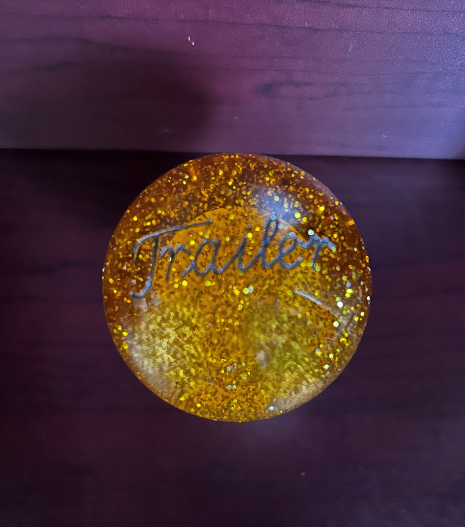 Amber Glitter Trailer Brake Knob